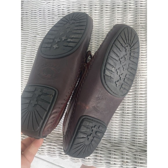 H S Trask Bozeman Montana Brown Leather Drivers Loafers Mens Size 8 1/2D - Picture 12 of 13